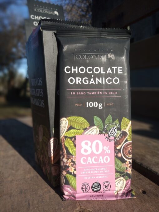 Chocolate orgánico Colonial 80% cacao x 100 g