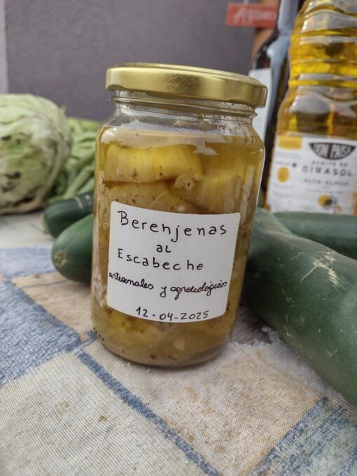 Berenjenas al escabeche, con productos Orgánicos.