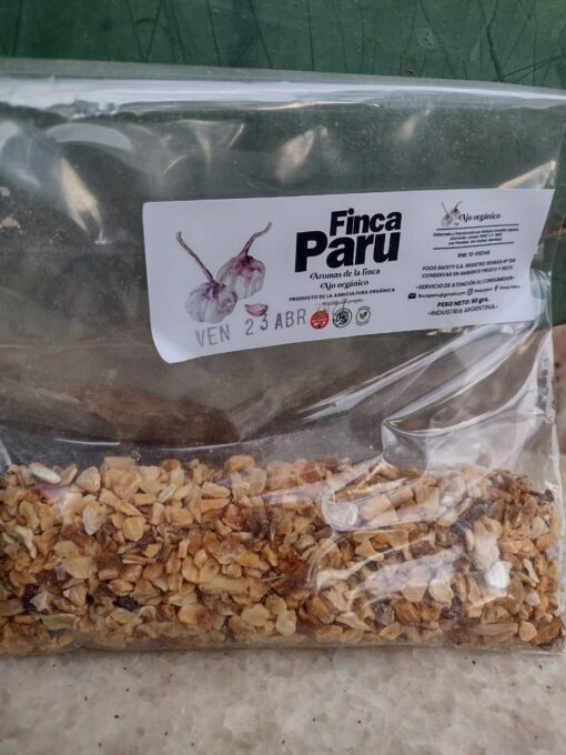 Ajo deshidratado x 50 grs Orgánico, Finca Paru.