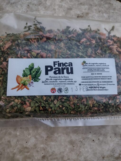 Mix de vegetales orgánicos x 50grs Finca Paru.